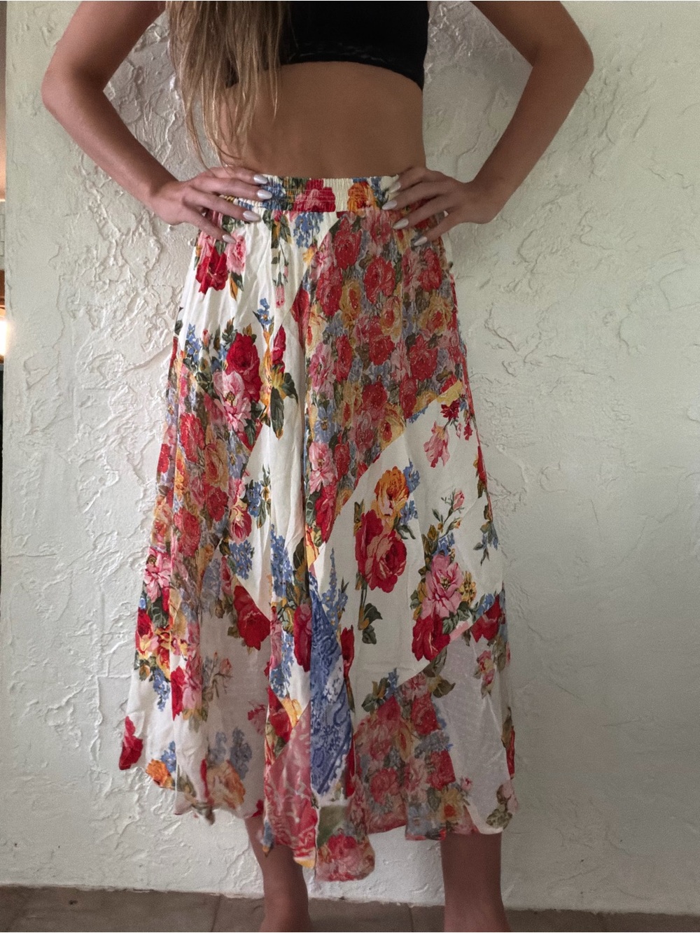 Vintage 93’ Sample Carole Little Floral Patchwork Maxi Skirt
